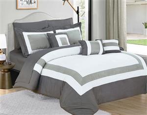 10 Piece Comforter and Sheets Set in one Bag King size in Charcoal