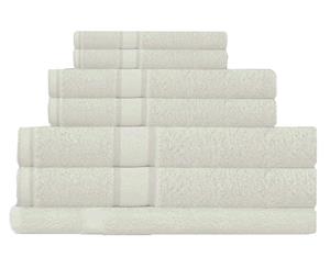 100% Combed Cotton 7 Pieces Bath Towel Set White