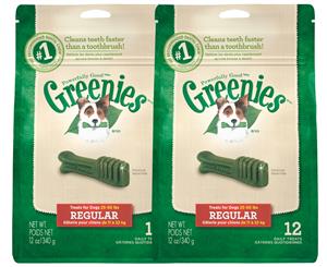 2 x Greenies Treat Pak Regular 340g