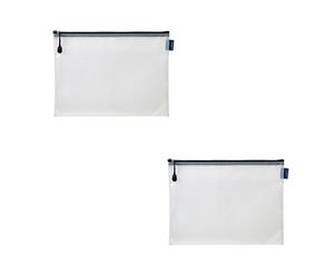 2PK Celco School/Work Storage Zipper Pouch A4 Paper/Pencil/Document Mesh Case CL