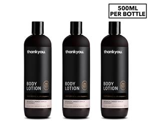 3 x Thankyou. Body Lotion French Vanilla & Coconut 500mL