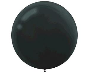 60cm Black Round Latex Balloons 4pk