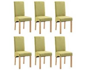 6x Dining Chairs Green Fabric Home Kitchen Dinner Restaurant Seating