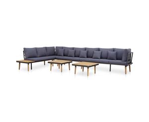 7 Piece Solid Acacia Wood Garden Lounge Set with Cushions Grey Sofa Set