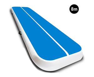 8m Airtrack Tumbling Mat Gymnastics Exercise 20cm Air Track Blue White