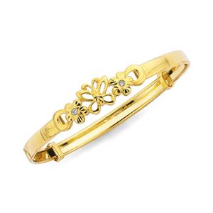 9ct Gold Diamond Expandable Baby Bangle