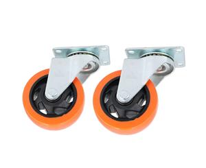 AB Tools 4" Swivel PVC Trolley Castor Wheel Roller Bearings 130kg Load Per Wheel 2 Pack