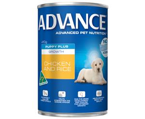 Advance Puppy Plus Growth Chicken & Rice Wet Dog Food 12x410g