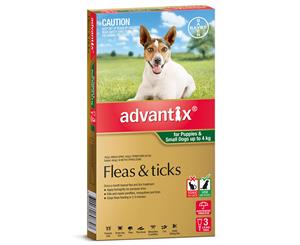 Advantix Dog Fleas and Ticks Treament Puppy 0-4kg Green 3's (A3020)