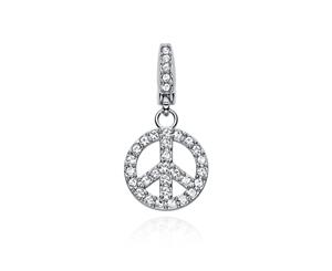 Affinity Peace Charm with Swarovski Crystals - Rhodium Plated