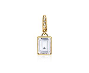 Affinity Radiant Rectangle Charm with Clear Swarovski Crystals Gold Plated