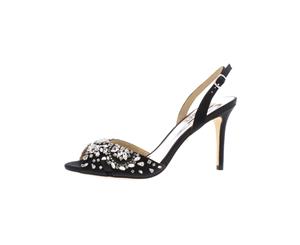 Badgley Mischka Womens Paula Satin Embellished Dress Sandals