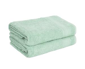 Bambury Libra 100% Cotton Bath Towels - 2 Pack - 520GSM - 70cm x 137cm - Light Green