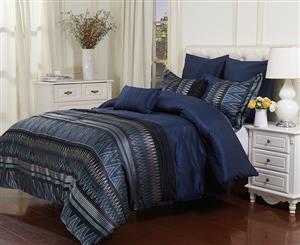Bambury Orrin 7 Piece Comforter Set - Quilt Cover Set & Cushions - Queen