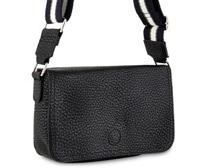 Barneys New York Small Saddle Bag w/ Striped Cotton Strap - Black/Multi