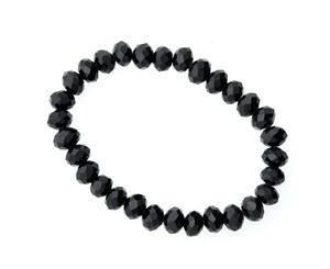 Bling Beads Diamond Cut Bracelet - 4mm black - Black