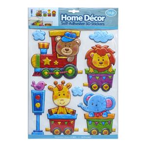 Boyle Home Decor Self-Adhesive 3D Stickers - Animal Train