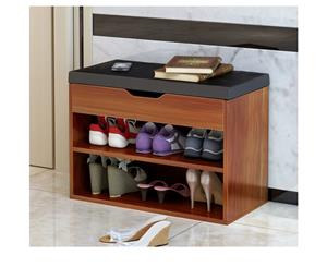 Brown Color Stool Rack Storage Box Shoe Cabinet Bench Cupboard Organiser Shelf