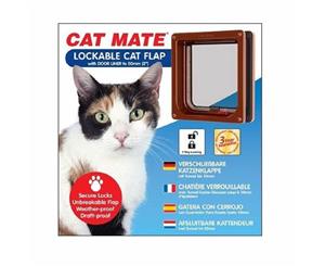 Cat Mate 4 Way Locking Cat Flap Brown