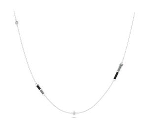 Chicago White Sox Diamond Chain Necklace For Women In Sterling Silver Design by BIXLER - Sterling Silver