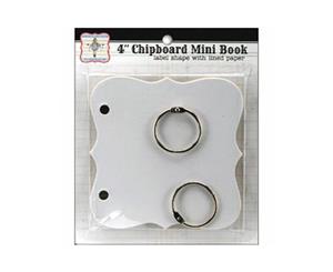 Chipboard Mini Book 4 X 4 inches - 8 Pages