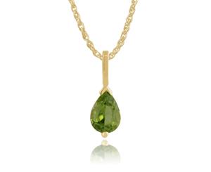 Classic Pear Peridot Pendant in 9ct Yellow Gold