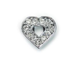 Crystal Heart Collar Slide Charm