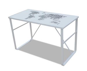 Desk with Map Pattern Rectangular Computer Writing Table Workstation