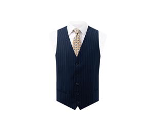 Dobell Mens Navy Stripe Vest Regular Fit