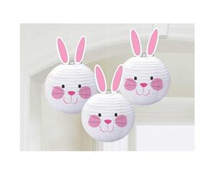 Easter Bunny Shaped Paper Lanterns x3 Pack