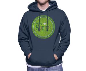 Enjoy Sprite 1960s Green Bottlecap Men's Hooded Sweatshirt - Navy Blue