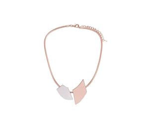 Fable Womens/Ladies Two Tone Geometric Necklace (Rose Gold/Silver) - JW1003