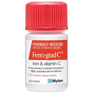 Ferro-grad C Iron & Vitamin C 30 Tablets