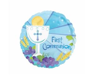 First Communion Blue Foil Balloon