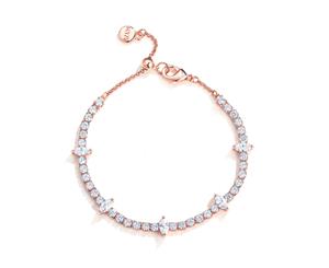 Fitz Tennis Bracelet with Cubic Zirconia - Rose Gold Plated