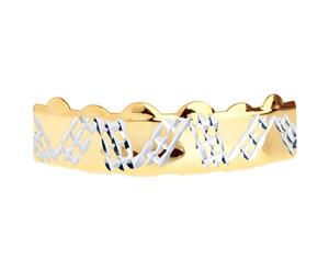 Gold Grillz - One size fits all - Diamond Cut Plate IV - Top - Gold