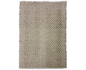 Handmade Chunky Undyed Natural Wool & Jute Herringbone Weave