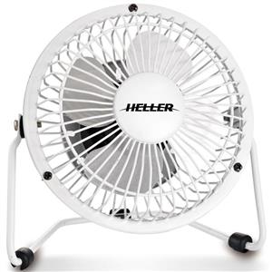 Heller 10cm High Velocity Mini Metal White Fan with USB