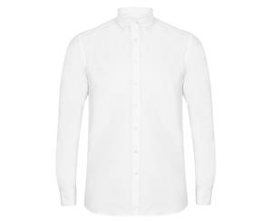 Henbury Mens Modern Long Sleeved Oxford Shirt (White) - RW5423