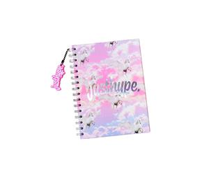 Hype Pink Unicorn A5 Notebook With Rubber Charm - Pink