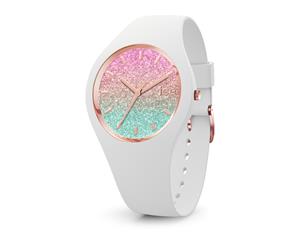 ICE Lo Collection Rose Gold Case 40mm (M) Turquoise Pink Dial White Strap