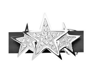 Iced Out Bling Belt - TRIPLE STAR silver