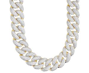 Iced Out Bling Zirconia Chain - Miami 2.0 Cuban 18mm - Gold