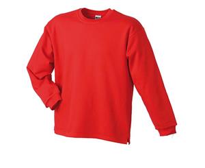 James And Nicholson Unisex Open Hem Sweatshirt (Red) - FU591