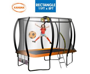 Kahuna Trampoline 8 ft x 11 ft Rectangular with Basketball Set