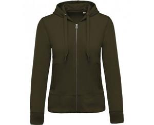 Kariban Womens/Ladies Organic Zip Hoodie (Moss Green) - PC3075