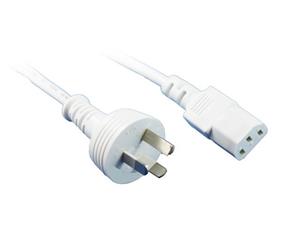 Konix 1M White IEC C13 Power Cable