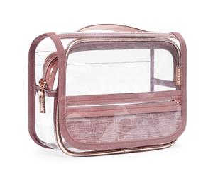 LOKASS Hanging Toiletry Bag Clear Toiletry Organizer Travel Bag-Gold