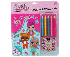 LOL Surprise Magical Reveal Pad Kids/Children Colouring Book w/ Colour Pencils