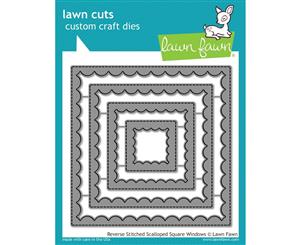 Lawn Fawn Cuts Reverse Stitched Scalloped Square Windows Die LF1799